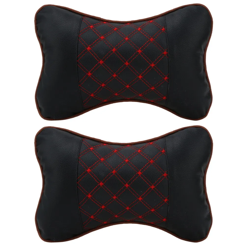 2 Pcs Leather PP Cotton Car Headrest Neck Pillow Auto Seat Cover Head Neck Rest Cushion Headrest Pillow Car Styling Accessaries 2 Pcs Leather PP Cotton Car Headrest Neck Pillow Auto Seat Cover Head Neck Rest Cushion Headrest Pillow Car Styling Accessaries