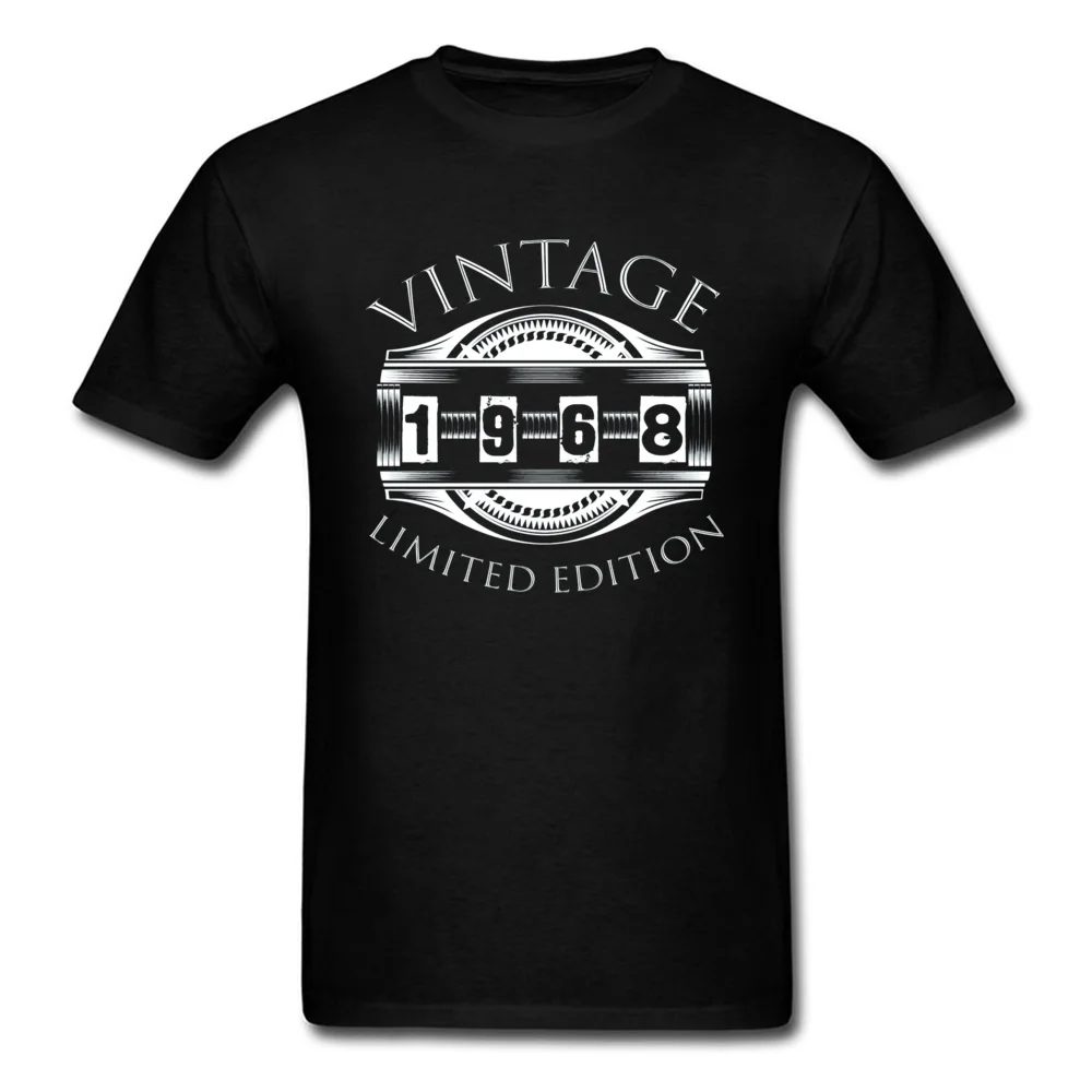 Summer Design O-Neck T Shirts Summer Tops Tees Short Sleeve for Students Oversized Pure Cotton Normal T-shirts 1968 50 Years Old Vintage 50th Birthday Gift  black