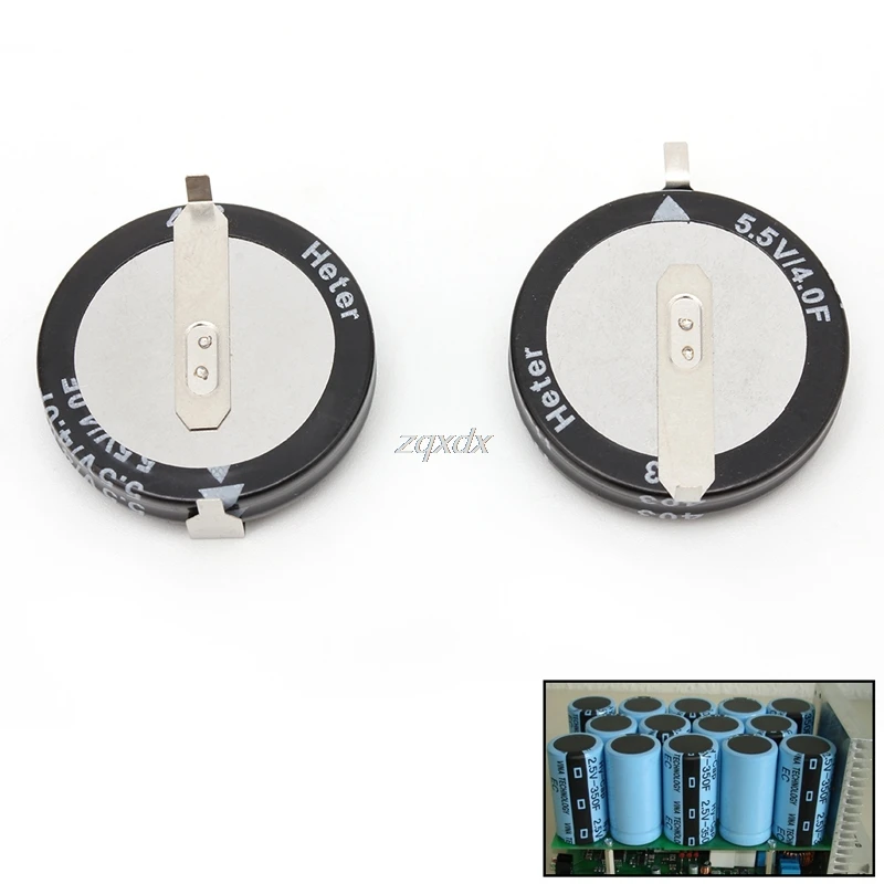 2 Pcs 5.5 V 4.0F Super Capacitor H-Type Button Smart Capacitance Universal super capacitor