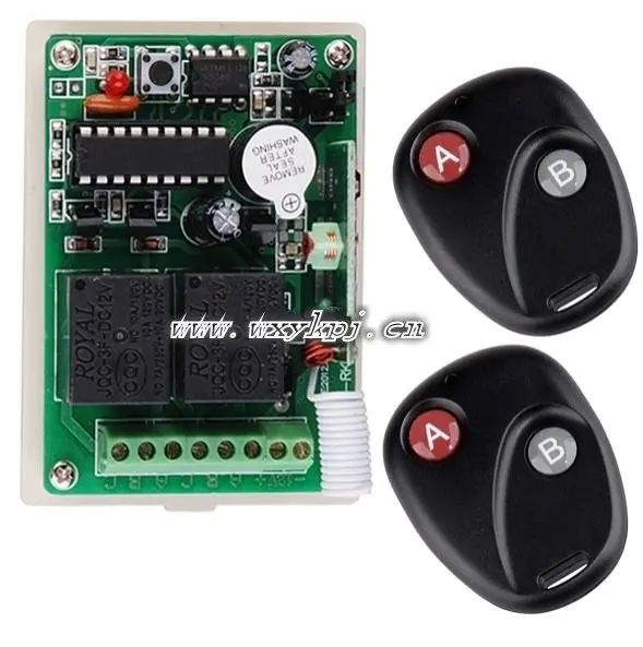 

Factory Price 12V 2CH RF Wireless Remote Control Switch System 2 Transmitters and 1 Receiver For Applicance Garage Door