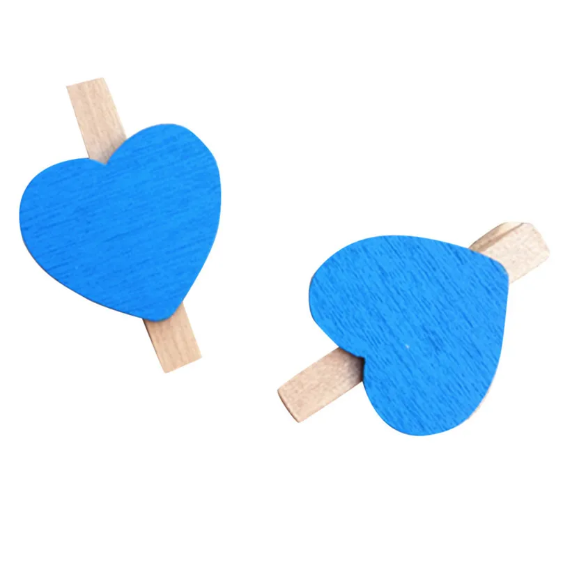 10 pcs Clips Mini Love Heart Wooden Clothes Photo Paper Peg Pin Clothespin Clips Multicolor Holiday DIY Decorations #4j03 (10)