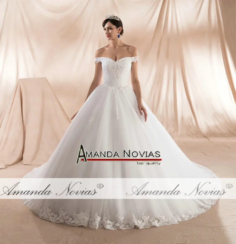 Amanda Novias Настоящее белое свадебное платье vestido de noche не с вуалью