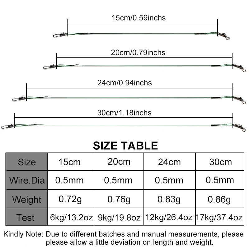 30 штук рыболовный поводок из нержавеющей стали с защитой от зуба рыболовная леска с Вертлюгами оснастки наборы pesca 15 см/20 см/24 см/30 см