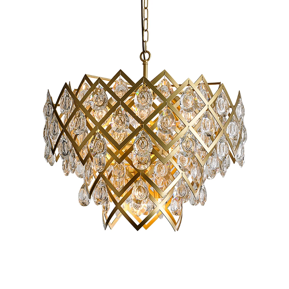 

new luxury crystal chandelier champagne lampadari AC110V 220V lustre cristal moderne foyer lights hallway lighting