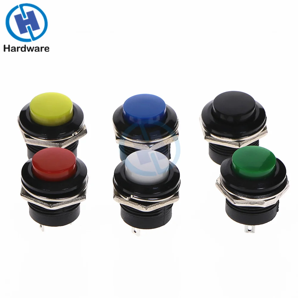 

Round Momentary Push Button Switch OFF-ON Non-locking Red/Blue/Yellow/Green/White 16mm 6A/125VAC 3A/250VAC