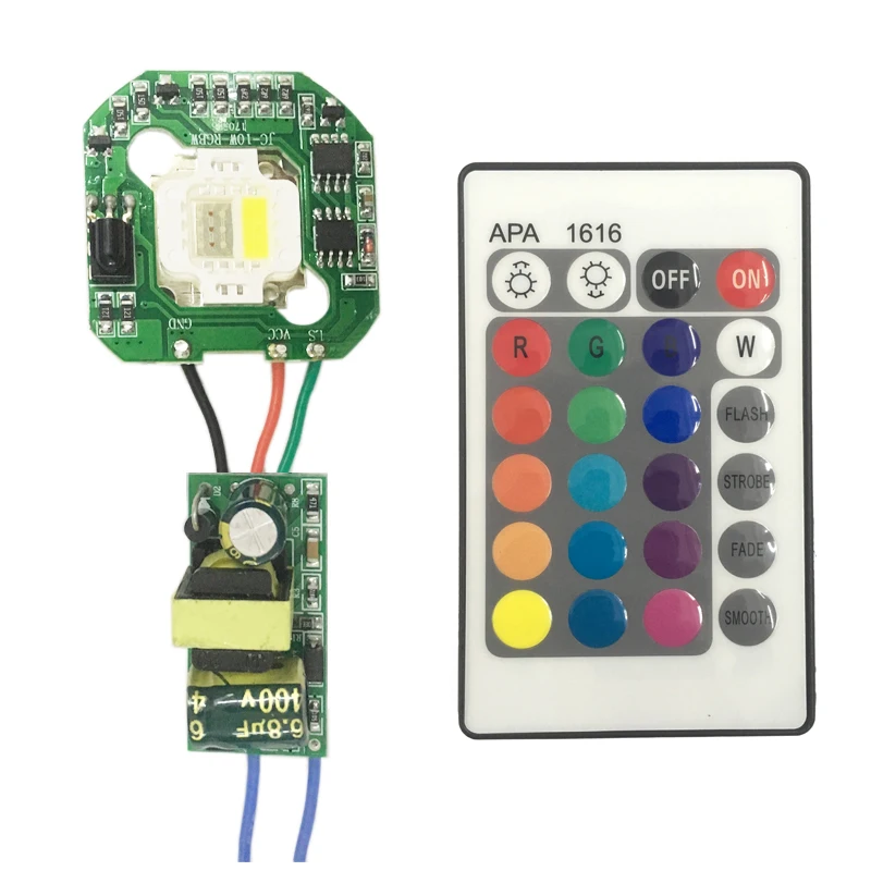 

1set 15W RGB RGBW White Chip LED + Dimmable IR Board + 24 keys Remote Control + Power Supply AC 110V ~ 220V or DC 12V LED Driver