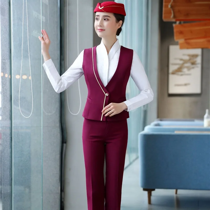 Formal Ladies Uniform Designs Pantsuits With Tops And Pants For Ladies