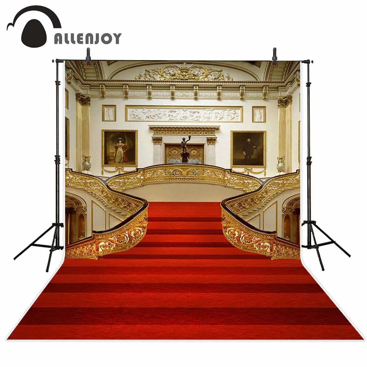 

Allenjoy photography background red carpet palace luxury vintage building backdrop photobooth photo studio photographic