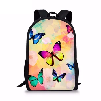 

Noisydesigns Purple Flower Butterfly Printing Woman's Backpacks Fashion Brand Design Lady Rucksacks Casual Travel Laptop Bagpack