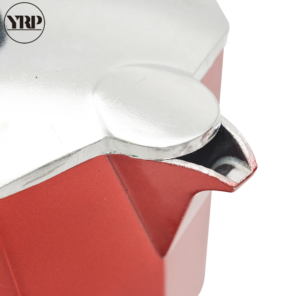 Кофеварка YRP красный алюминиевая для эспрессо Moka 6 чашек приготовления кофе на