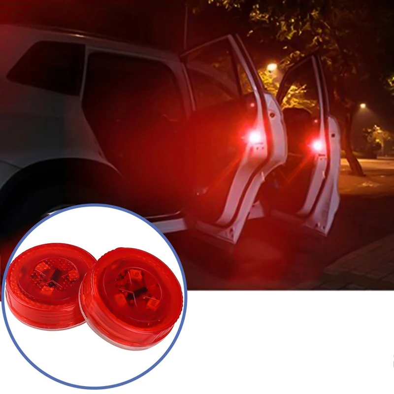 

2Pcs/Lot Universal Car Door LED Opening Warning Lamp Safely Flash Light Red Kit Wireless Signal Light
