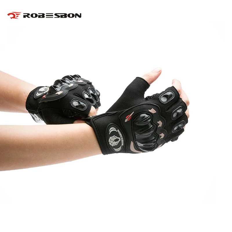 

ROBESBON Half Finger Knight Cycling Gloves Shockproof Motorcycle Bicycle Gloves Protective Bike Sport Gloves M/ L /XL