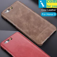 Натуральная коровья кожа задняя защитная крышка чехол для Huawei Honor 9 роскошный бизнес матовый защитный чехол