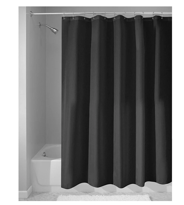 Custom Home Decor Solid Black Fabric Moden Shower Curtain bathroom