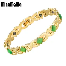 Медный Здоровье энергии магнитный опал браслет кошачий глаз модные ювелирные украшения золотой цвет Здоровье браслеты для женщин подарок для девочек