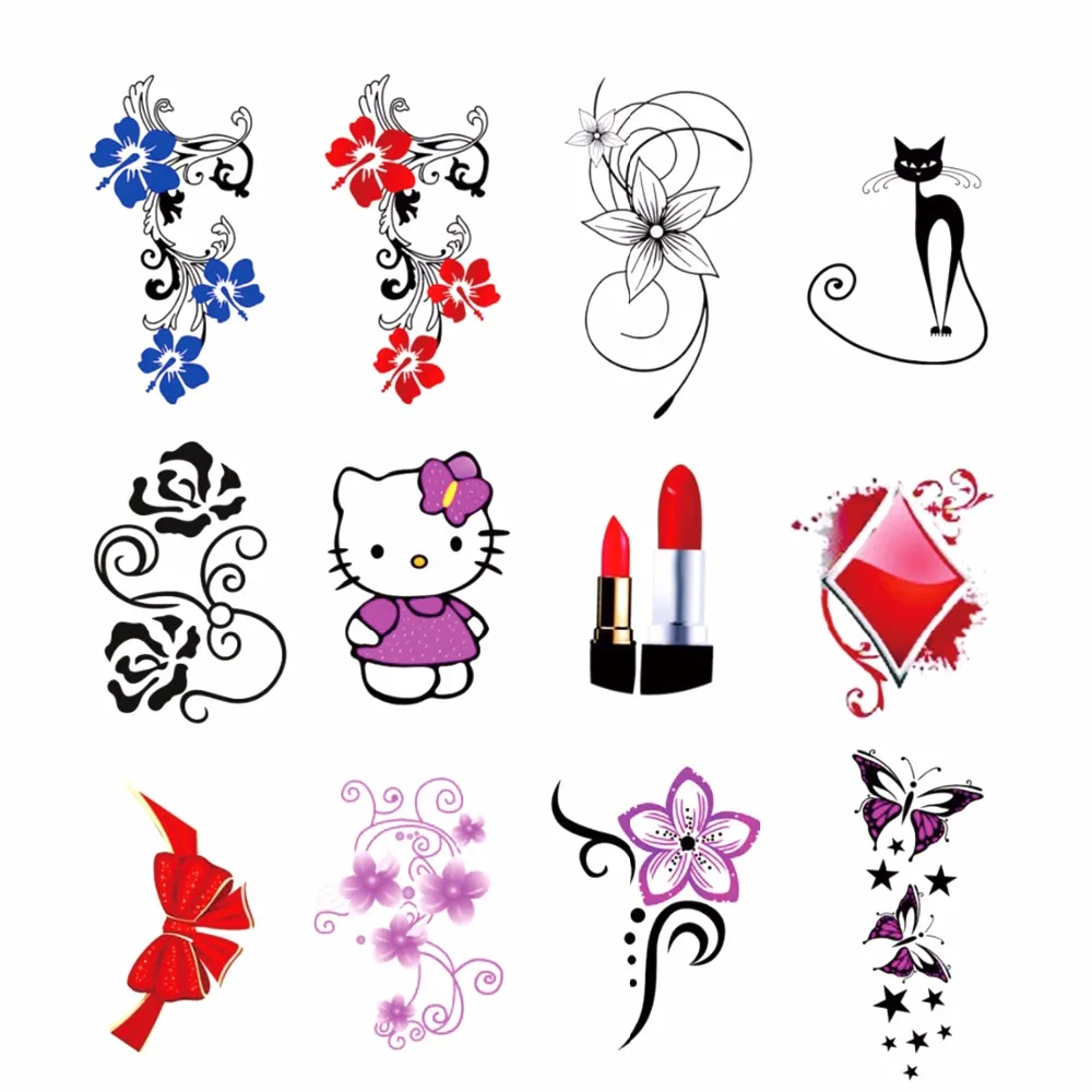 

WUF 1 Sheet Water Transfer Nails Sticker Flower Cat Bow etc Designs Decals Nails Wraps Temporary Tattoos Watermark Nail Tools