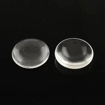 

100Pcs Transparent Glass Cabochons Half Round/Dome Clear For Pendants Making, 29.5~30x7mm