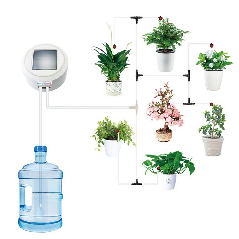 Сад Солнечный орошение капельного полива таймер системы интеллектуальный контроллер теплицы растений автоматический орошение воды со шлангом