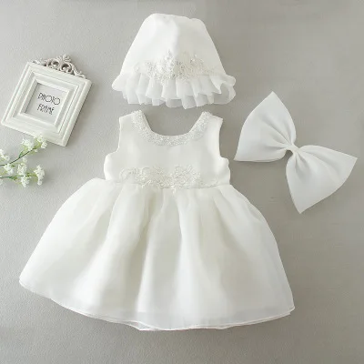 Прямая поставка; платье маленькой принцессы для маленьких девочек; праздничный костюм на день рождения и свадьбу с шапочкой; праздничное платье на крестины; торжественное платье - Цвет: Design B