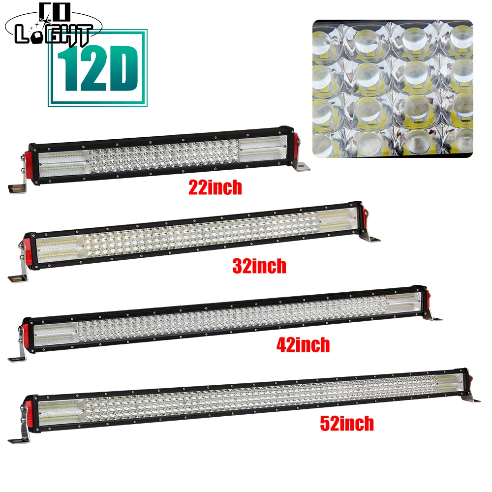 

CO LIGHT Led Bar 22 Inch 32 42 52'' Straight 12D 384W 564W 744W 924W 12V 24V for Lada Niva Jeep Wrangler Tractor ATV SUV 12V 24V