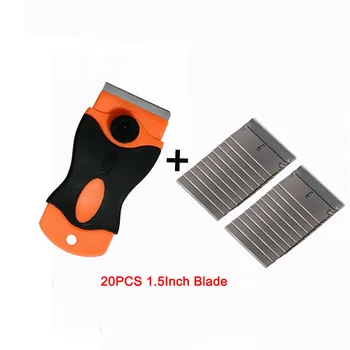 

EHDIS Window Tint Tool Ceramic Glass Oven Paint Razor Scraper Auto Sticker Glue Sticker Clean Remover Squeegee+20pcs 1.5" Blade