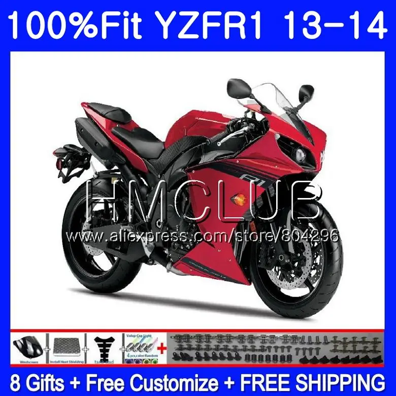 

Injection Body For YAMAHA YZF R 1 YZF 1000 YZFR1 13 14 112HM.0 YZF-1000 YZF-R1 13 YZF1000 YZF R1 2013 2014 Fairing Glossy red