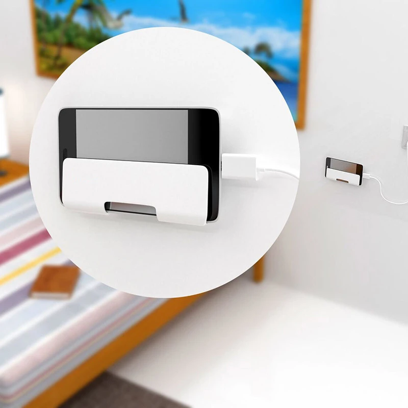 

1PC Portable Mobile Phone Wall Charger Charging Holder Hanging Stand Bracket Support Charge Hanger Rack Shelf Cell Phone Hook