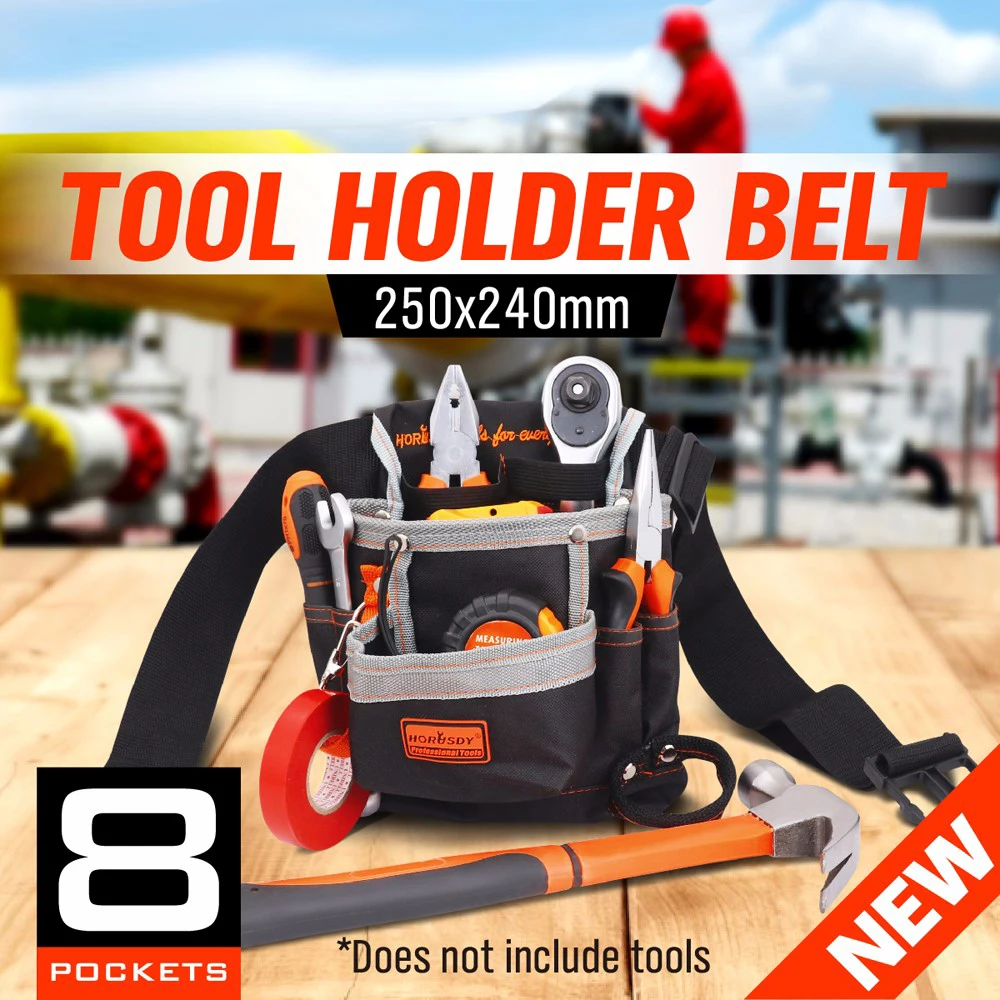 

Free Shipping 8 Pockets Multiul Tool Waterproof Oxford Electrician Tools Foldable Belt Waist Tool Belt Bouch Storage Bag AD1020
