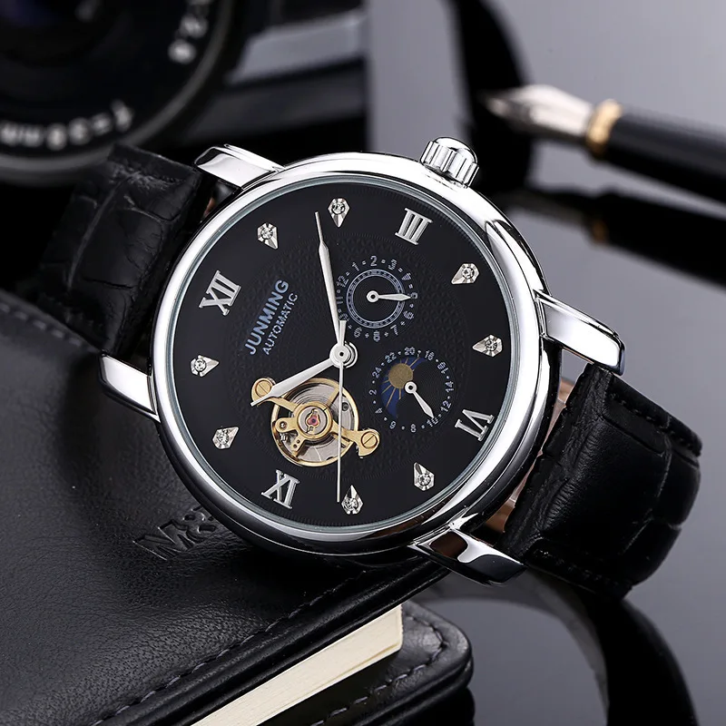 2018 Роскошные Tourbillon автоматические механические часы Водонепроницаемый мужской