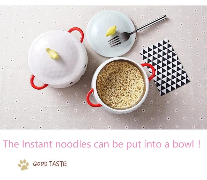 HOMI Creative Bear ceramics Bowl With lid Salad Ramen Soup Rice  Tableware Bowls Kids Food Container Instant noodles For Kitchen05_