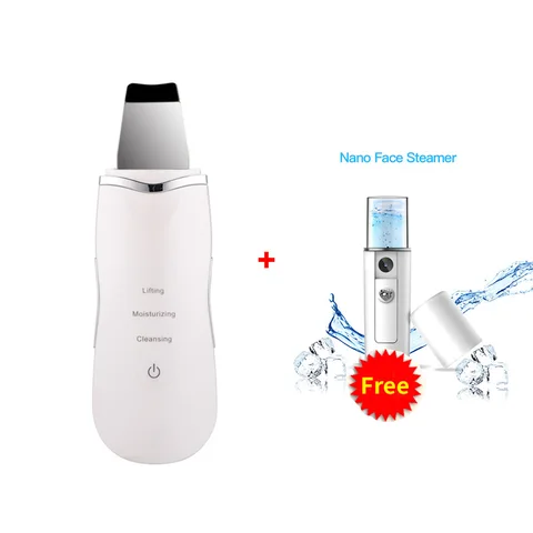 Máquina de Massagem Purificador da Pele Cuidados com a Pele Levantamento + Rosto Ultra Sônica Ultra-som Facial Poros Cleaner Peeling Vaporizador Nano Névoa Pulverizador