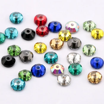

5mm Much Color Glass Material 1440pcs Round Rhinestone Crystal 5mm Sewing stone flat back 1 hole clothing decoration accessories