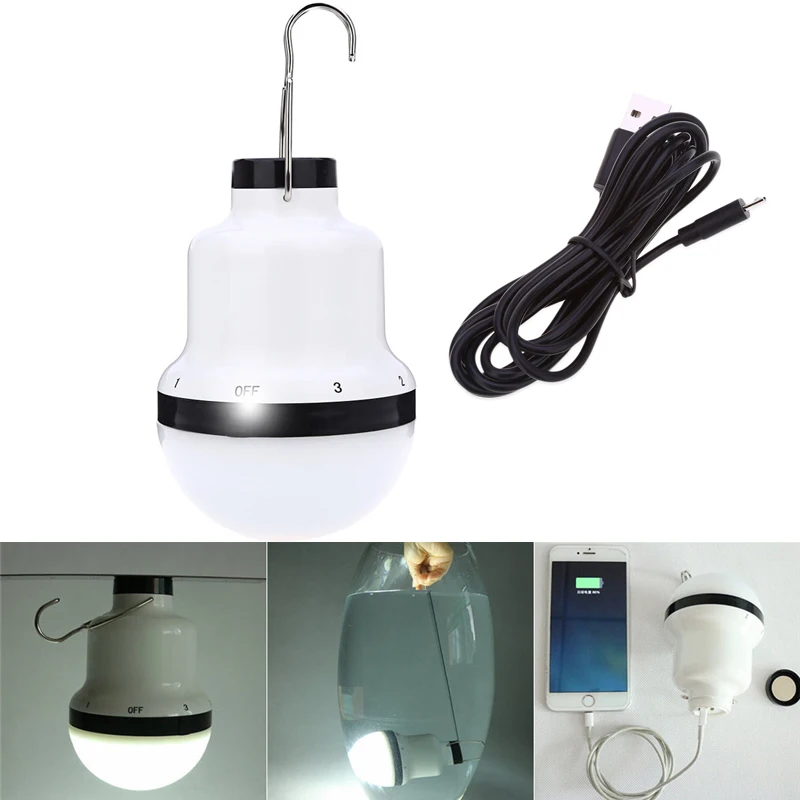 Waterproof Charging light LED rechargeable light bulb Portable Camping emergency lighting 7W USB