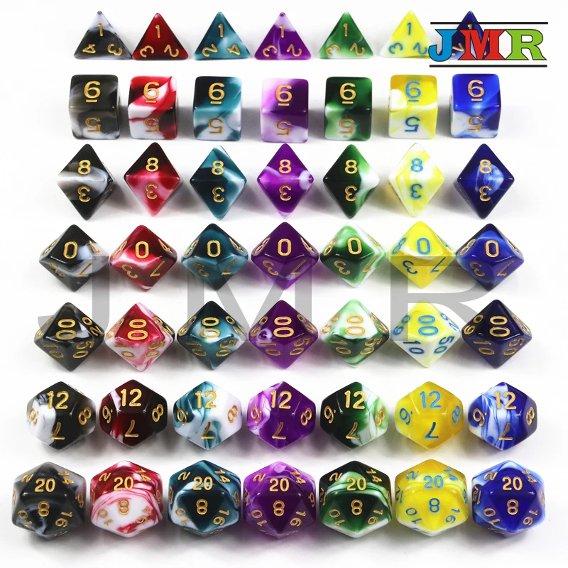 

High Quality Set of D4 D6 D8 D10 D12 D20 Board Game Dice for Playing Dados De Rpg