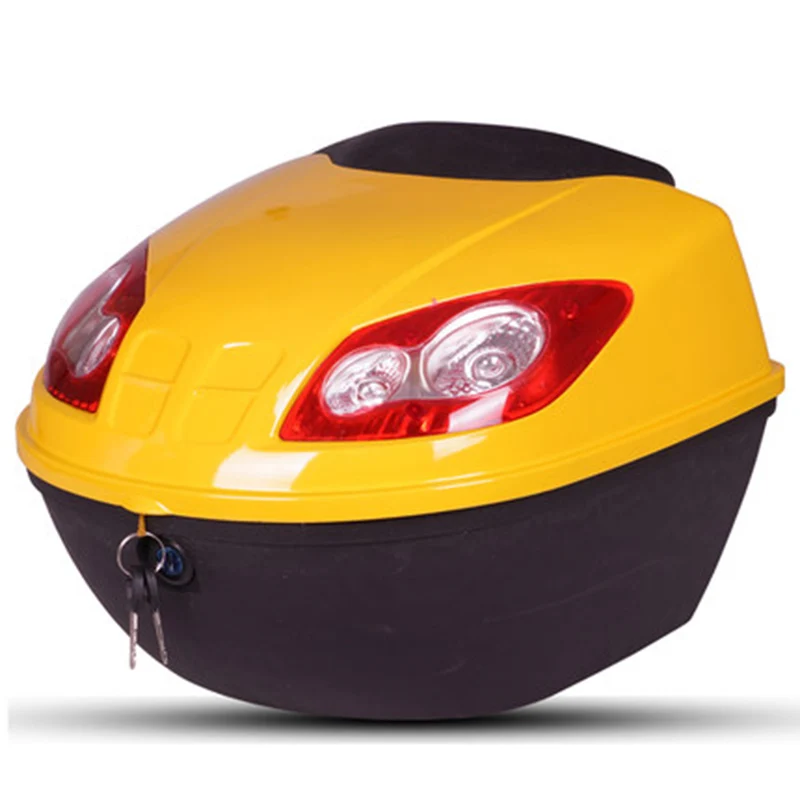 Мотоциклетный багажник электрический автомобиль задняя коробка Универсальный задняя коробка утолщение и анти встряхивание коробка для хранения скутер ящик - Название цвета: yellow