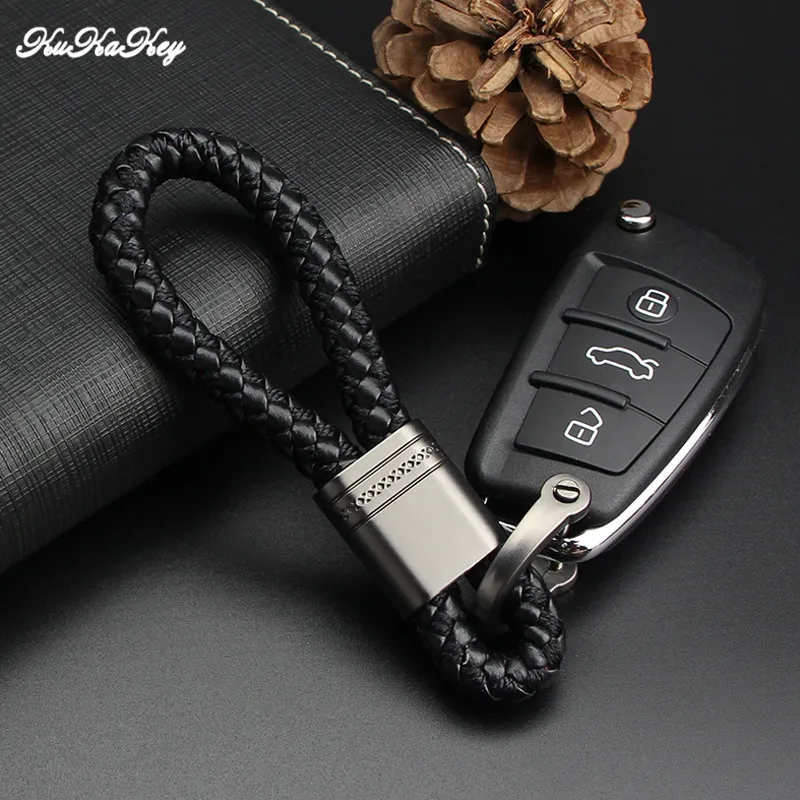 KUKAKEY автомобильный брелок из искусственной кожи с эмблемой для Mazda Mitsubishi Nissan Opel