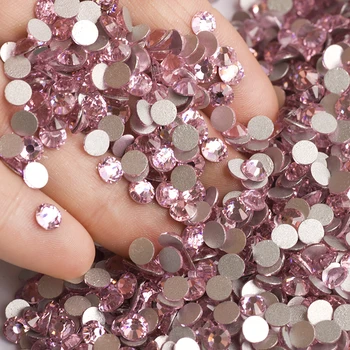 

2058NoHF 1440pcs SS12 Non Hot Fix Rhinestone Flatback Light Rose Nail Art Crystals shiny Rhinestone on Nails Glitter Stickers