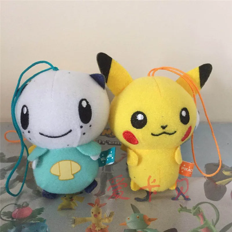 

1X Kawaii 8CM Pikachu Oshawott Dolls Keychain Plush Stuffed TOY DOLL Gift Pendant TOY Wedding Bouquet TOY DOLL