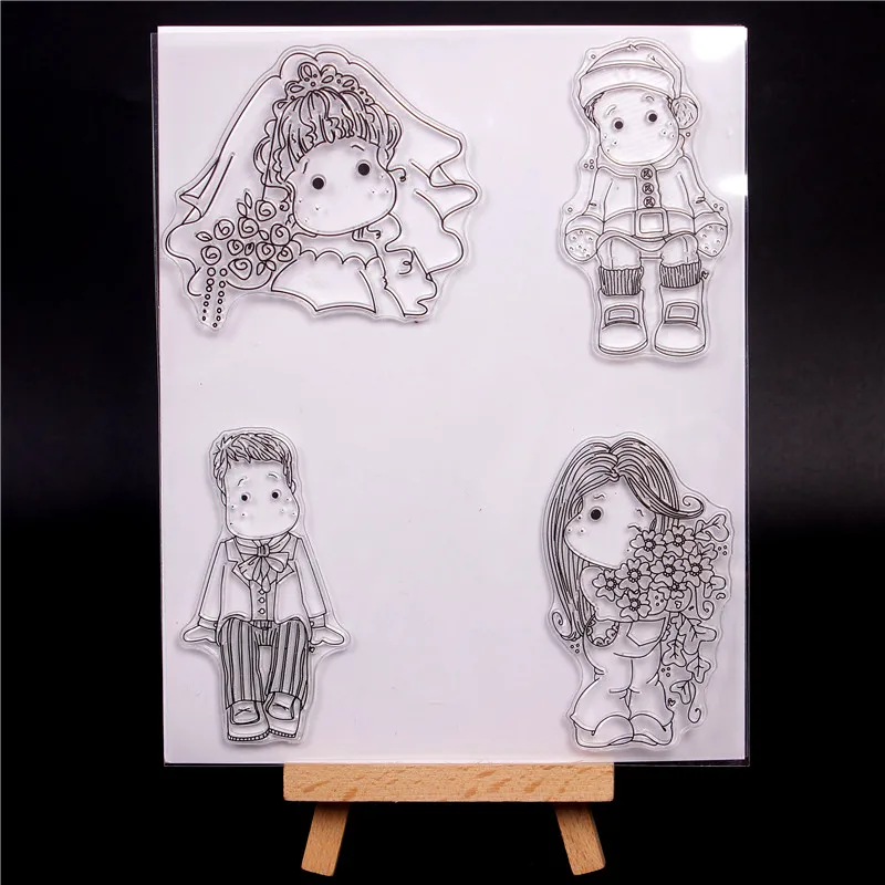 

Transparent Clear Silicone Stamps for DIY Scrapbooking Card Making diy photo Roller album Decorative Cartoon boy girl Stempel