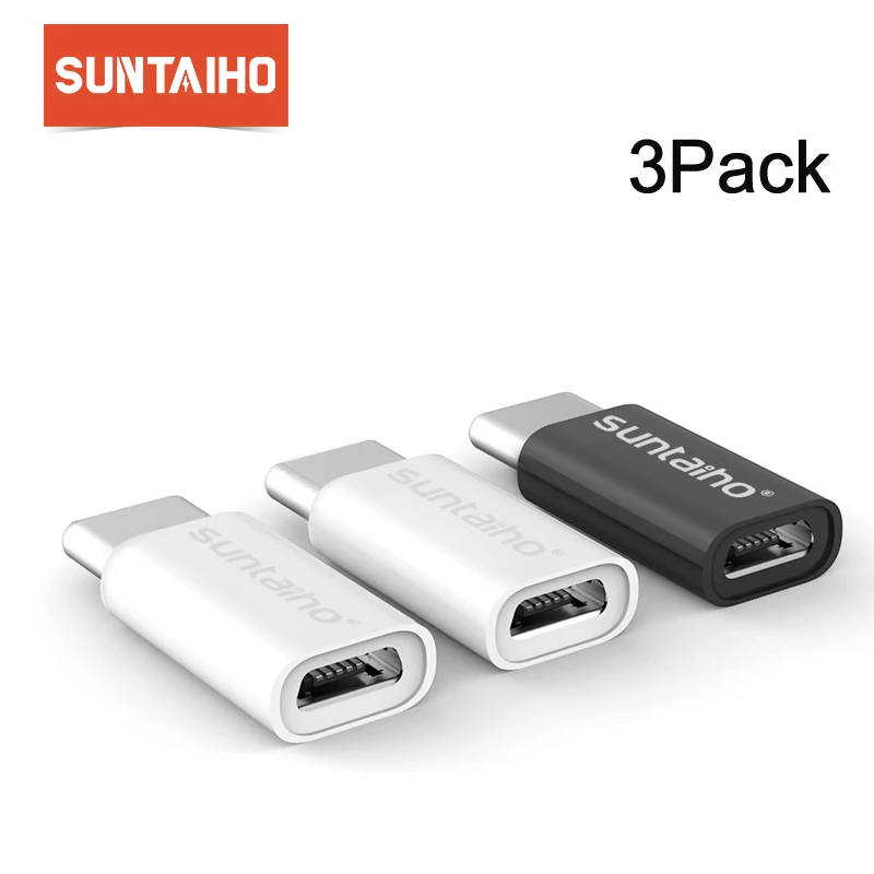 3 шт. USB 3,1 тип-c штекер для Micro USB Женский USB C Suntaiho преобразующий кабельный разъем для Xiaomi Macbook Nexus 5X Oneplus адаптер