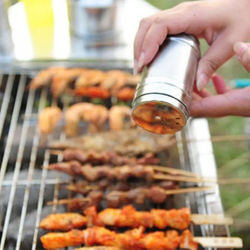 في الهواء الطلق شواء ToolStainless الصلب التوابل شاكر جرة السكر الملح الفلفل الأعشاب مسواك زجاجة تخزين ل في الهواء الطلق التخييم نزهة