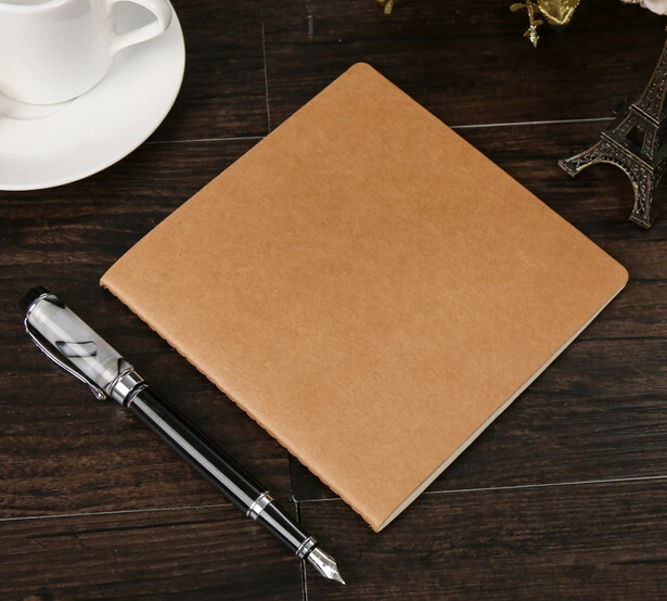 5/10 Plain Kraft Paper Notebook Notepad Square Sketchbook Blank Cahier
