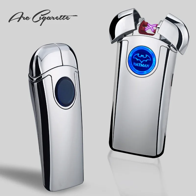 Электрическая Usb перезаряжаемая двухдуговая плазменная Зажигалка светодиодная
