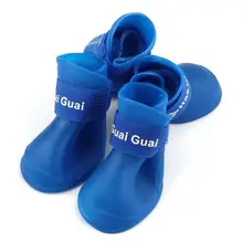 

Transer 4PCS/set Lovely Dog Shoes Puppy Candy Colors Rubber Boots Waterproof Pet Rain Shoes Anti Slip Cat Rain Shoes 17Dec14
