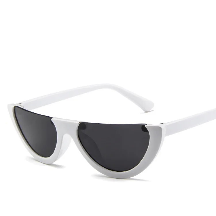 Уникальные женские солнцезащитные очки кошачий глаз в полуоправе, брендовые дизайнерские модные женские розовые оттенки/прозрачные линзы - Цвет линз: White
