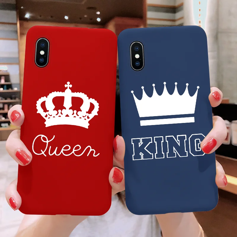 

Queen King Printed Matte Case For iPhone 7 Plus X XR Silicone Cover For iPhone For XS Max iPhone 7 Plus 6 6S Plus 9 10 TPU Coque