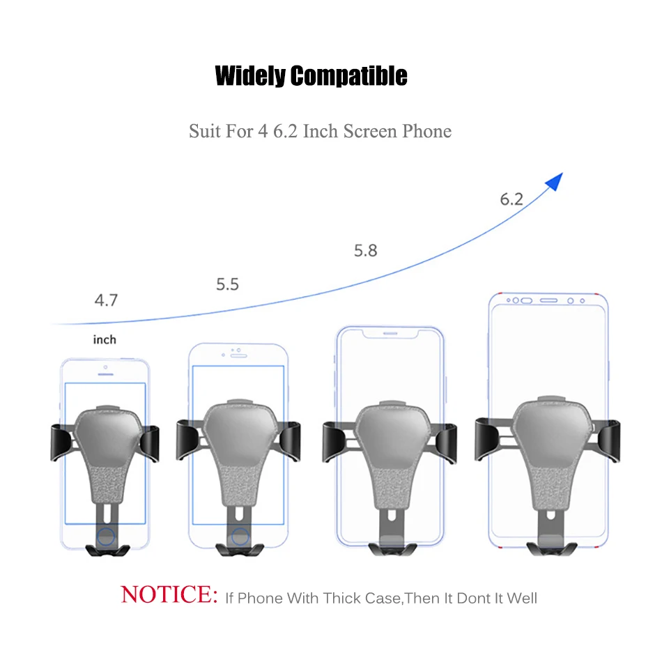 Гравитационный Автомобильный держатель для телефона в автомобиле, крепление на вентиляционное отверстие, без магнитного держателя для мобильного телефона, подставка для сотового телефона, поддержка для iPhone, gps