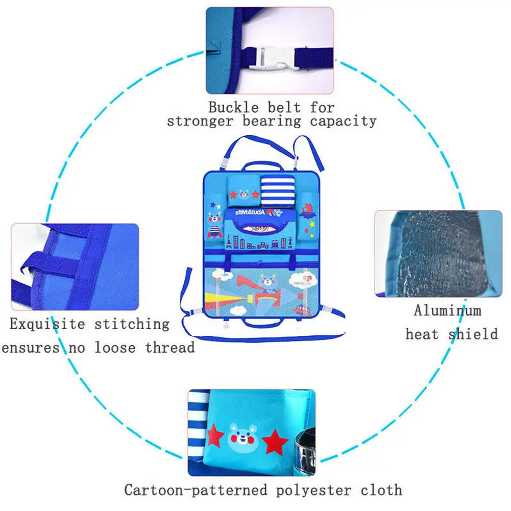Детские органайзеры для хранения на заднем сидении автомобиля, водонепроницаемые милые Мультяшные многофункциональные карманные Висячие Сумки для хранения для малышей