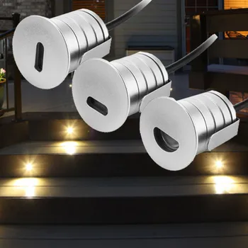 

12pcs CREE LED Deck Lights Floor 1W Lamp Stair Spotlight IP67 Outdoor Waterproof LED Underground Light Step Lamps 12V-24VDC