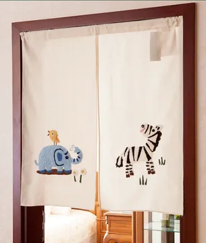 

Handmade Embroidered Door Curtain, Children Room Lovely Animal Cartoon Character Partition, 85*90cm, 3 Style